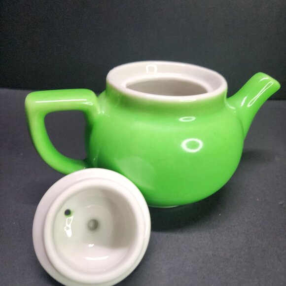 Vtg Shenango China New Castle Teapot Lime Green Restaurantware One Cup Tea Pot - Picture 6 of 10
